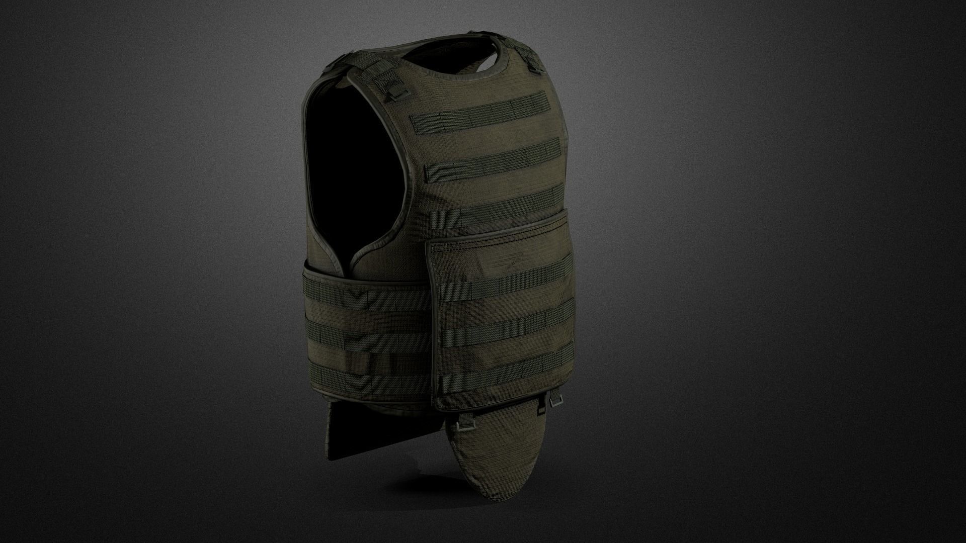 Army vest Low-poly 3D model_4