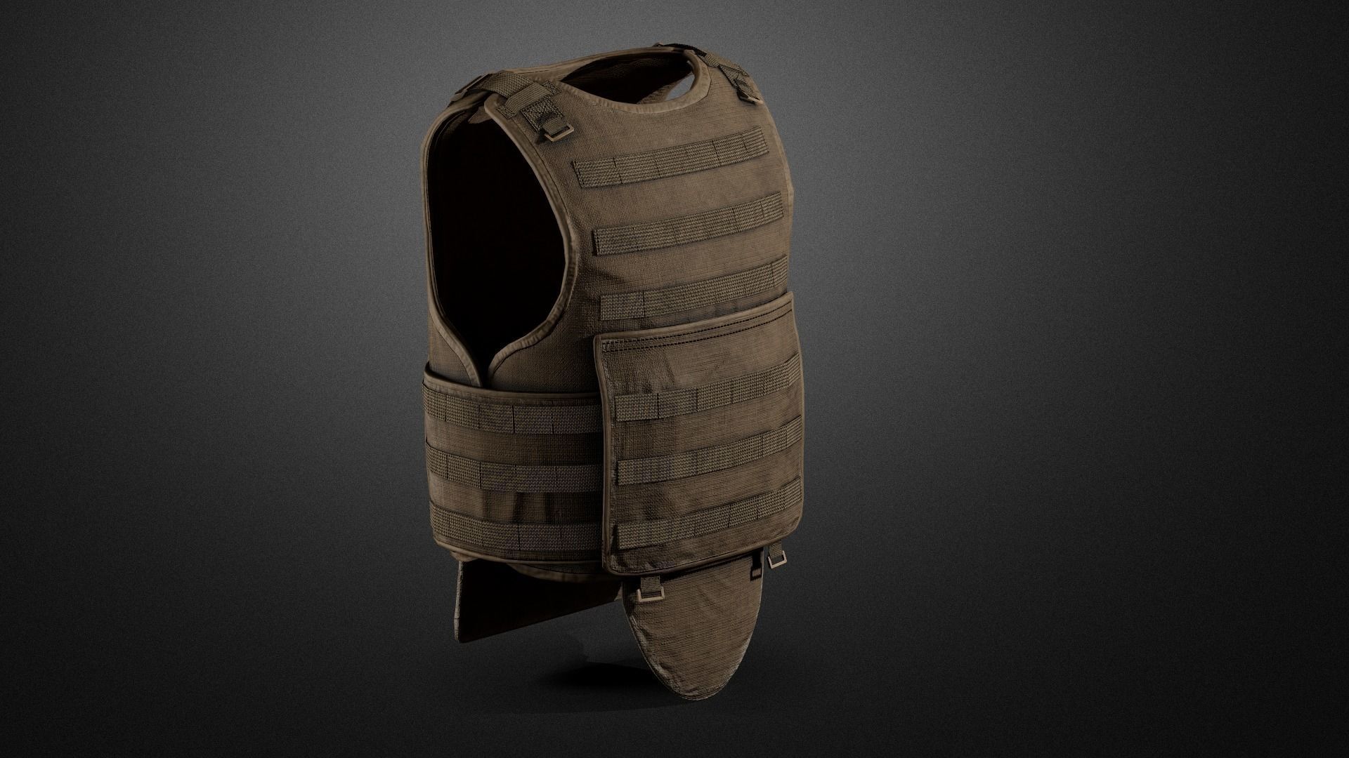 Army vest Low-poly 3D model_2
