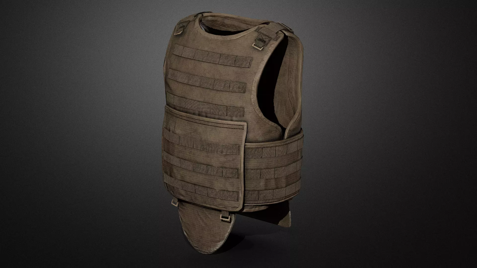Army vest Low-poly 3D model_0