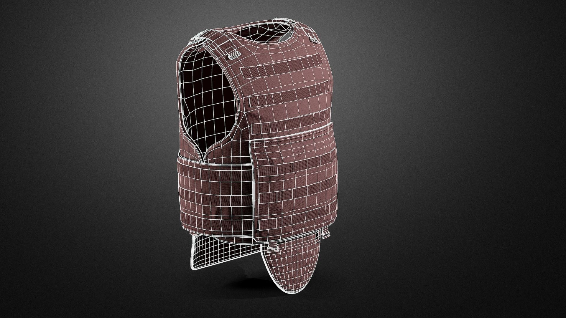 Army vest Low-poly 3D model_22