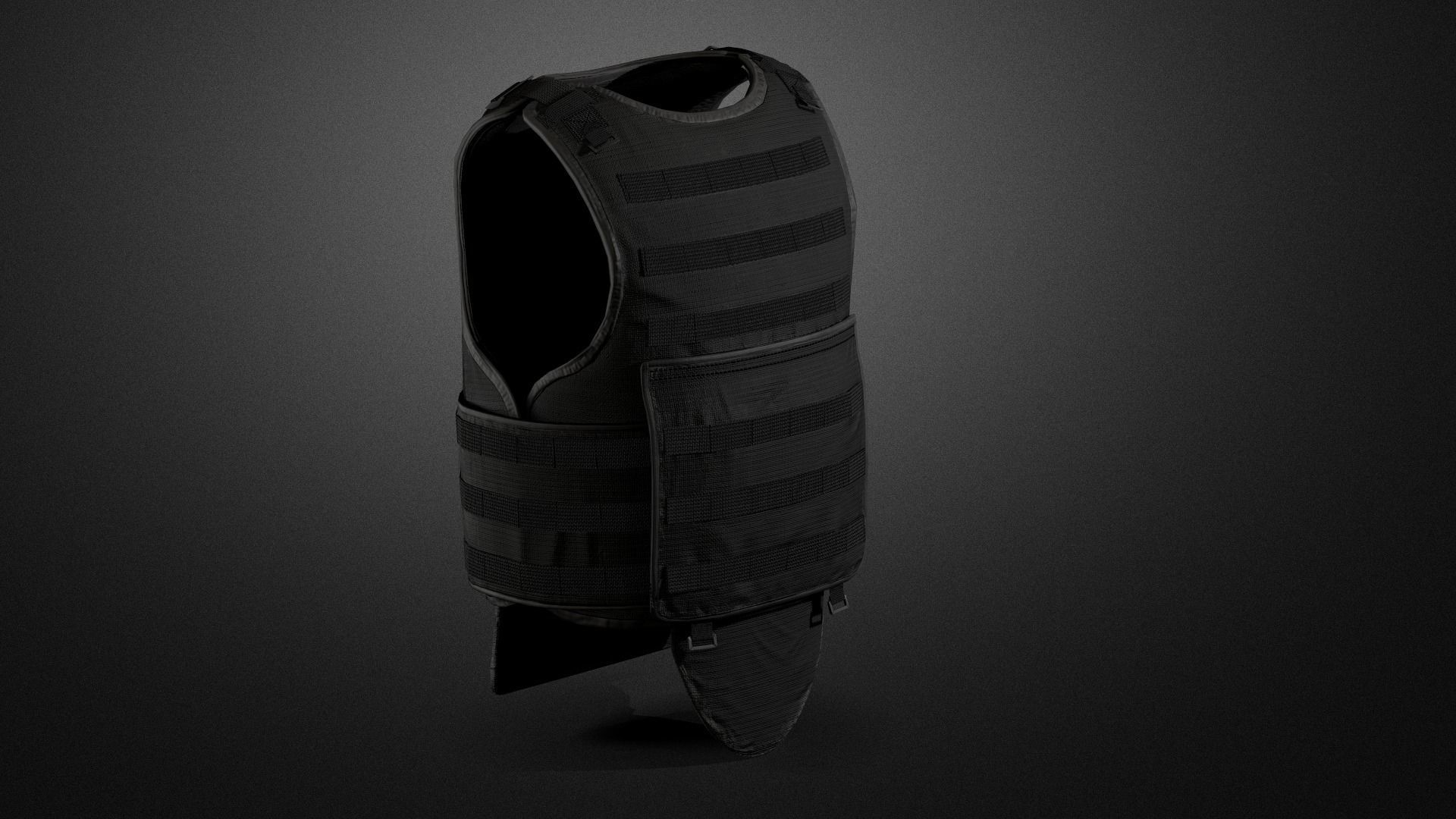 Army vest Low-poly 3D model_8