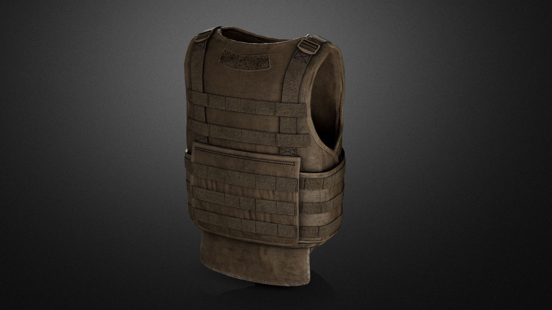 Army vest Low-poly 3D model_1