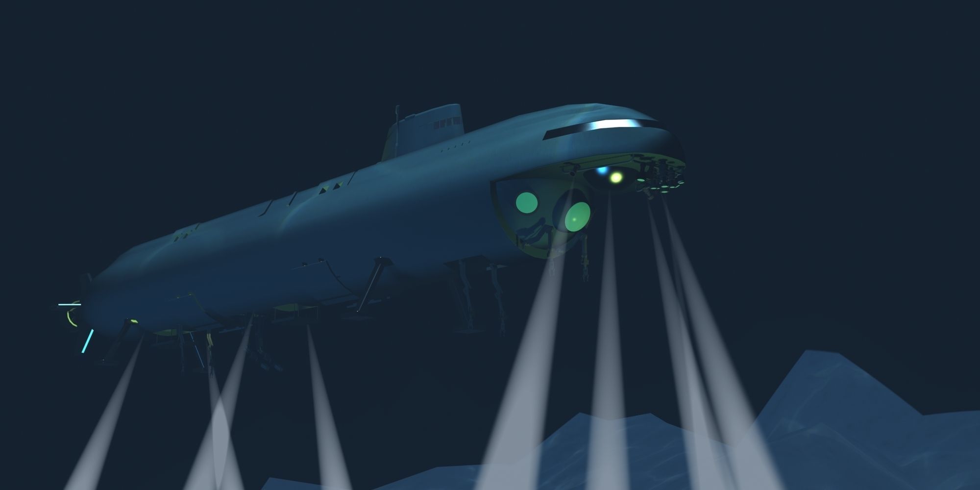 LOSHARIK 3d model submarine floating in ocean 3D model_7