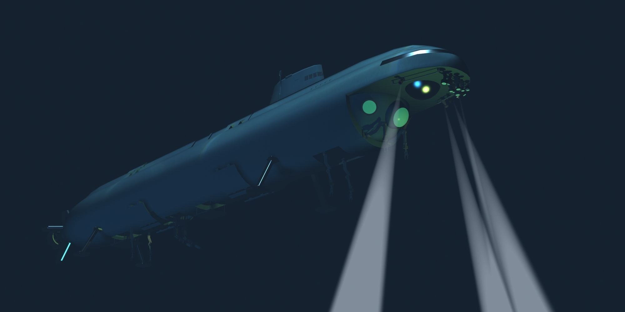 LOSHARIK 3d model submarine floating in ocean 3D model_6