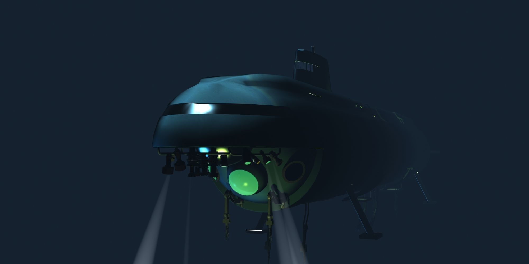 LOSHARIK 3d model submarine floating in ocean 3D model_2