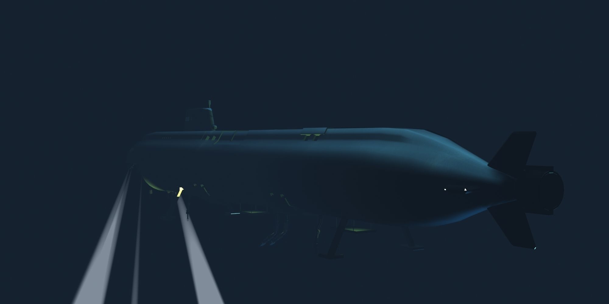 LOSHARIK 3d model submarine floating in ocean 3D model_3