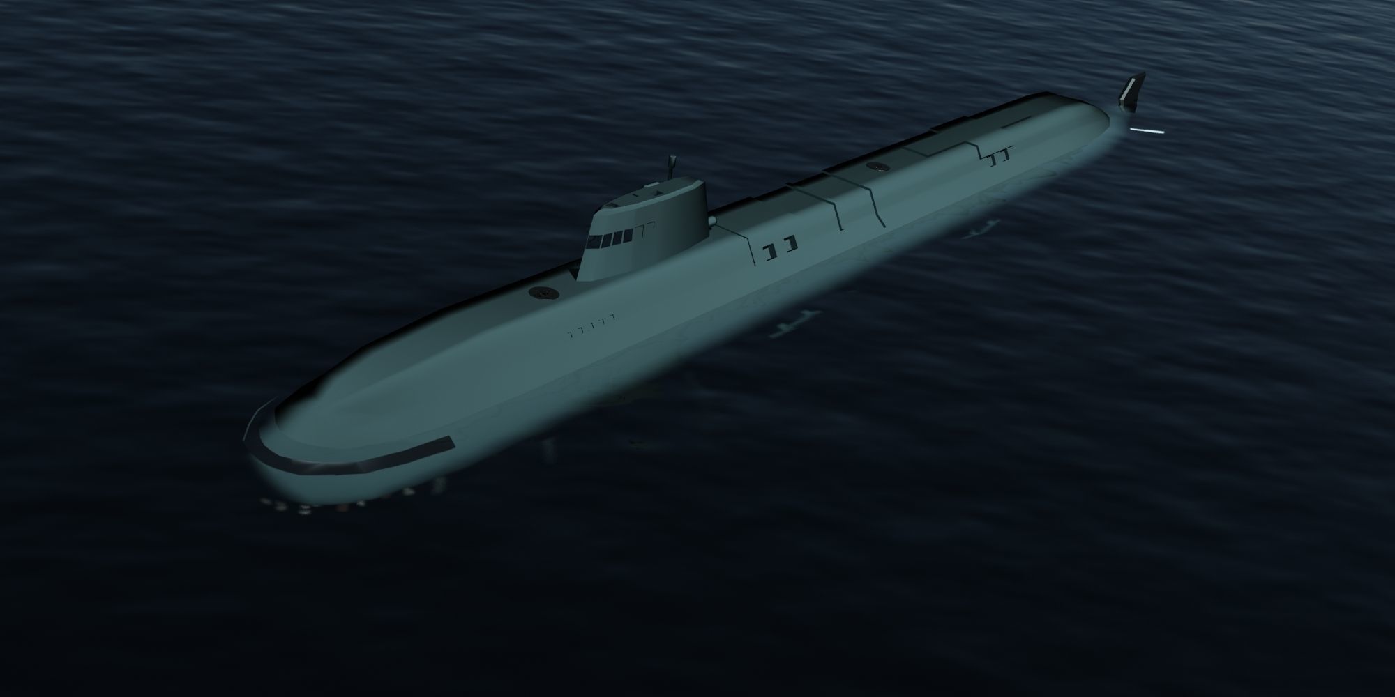 LOSHARIK 3d model submarine floating in ocean 3D model_15