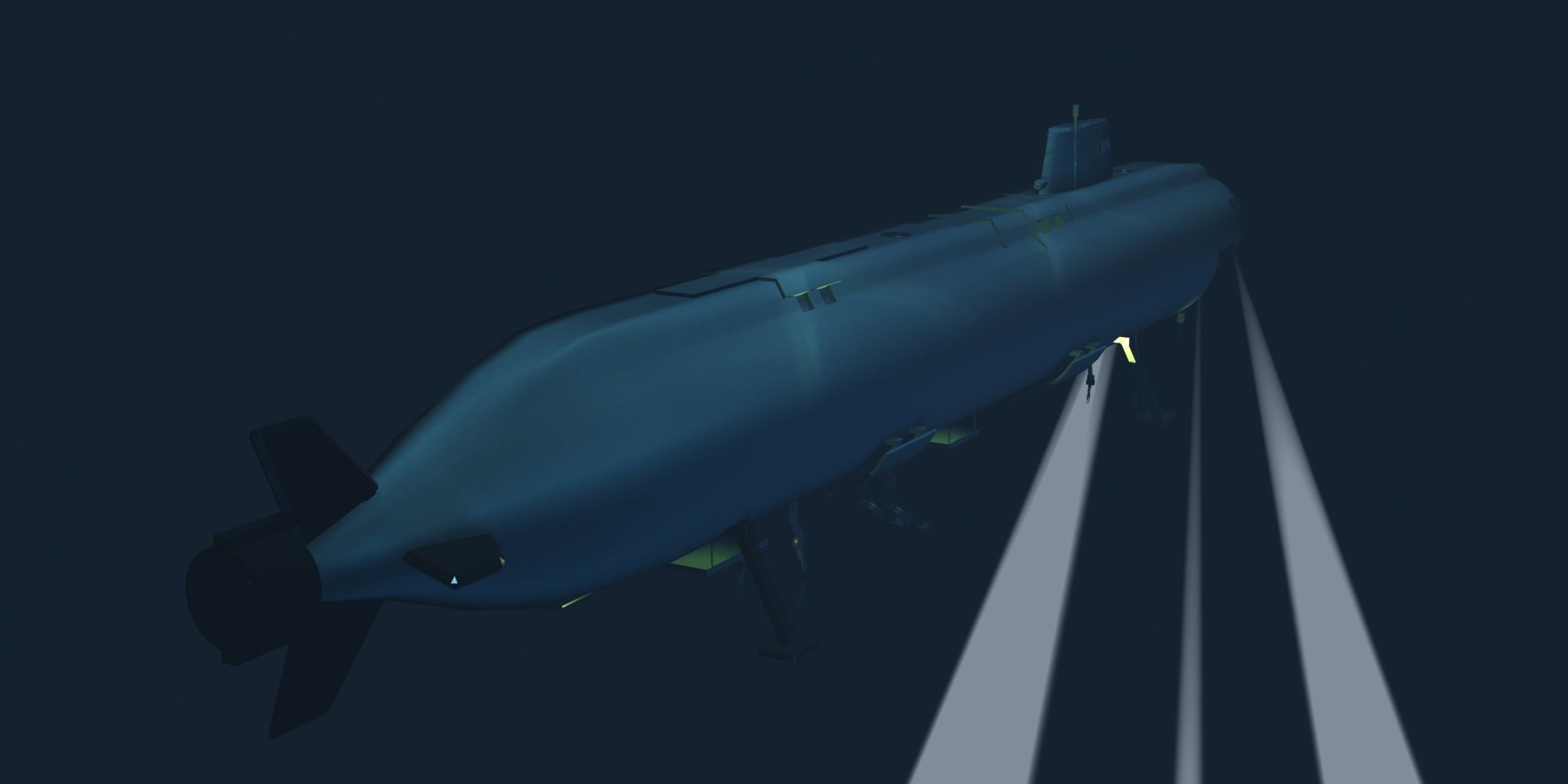 LOSHARIK 3d model submarine floating in ocean 3D model_4