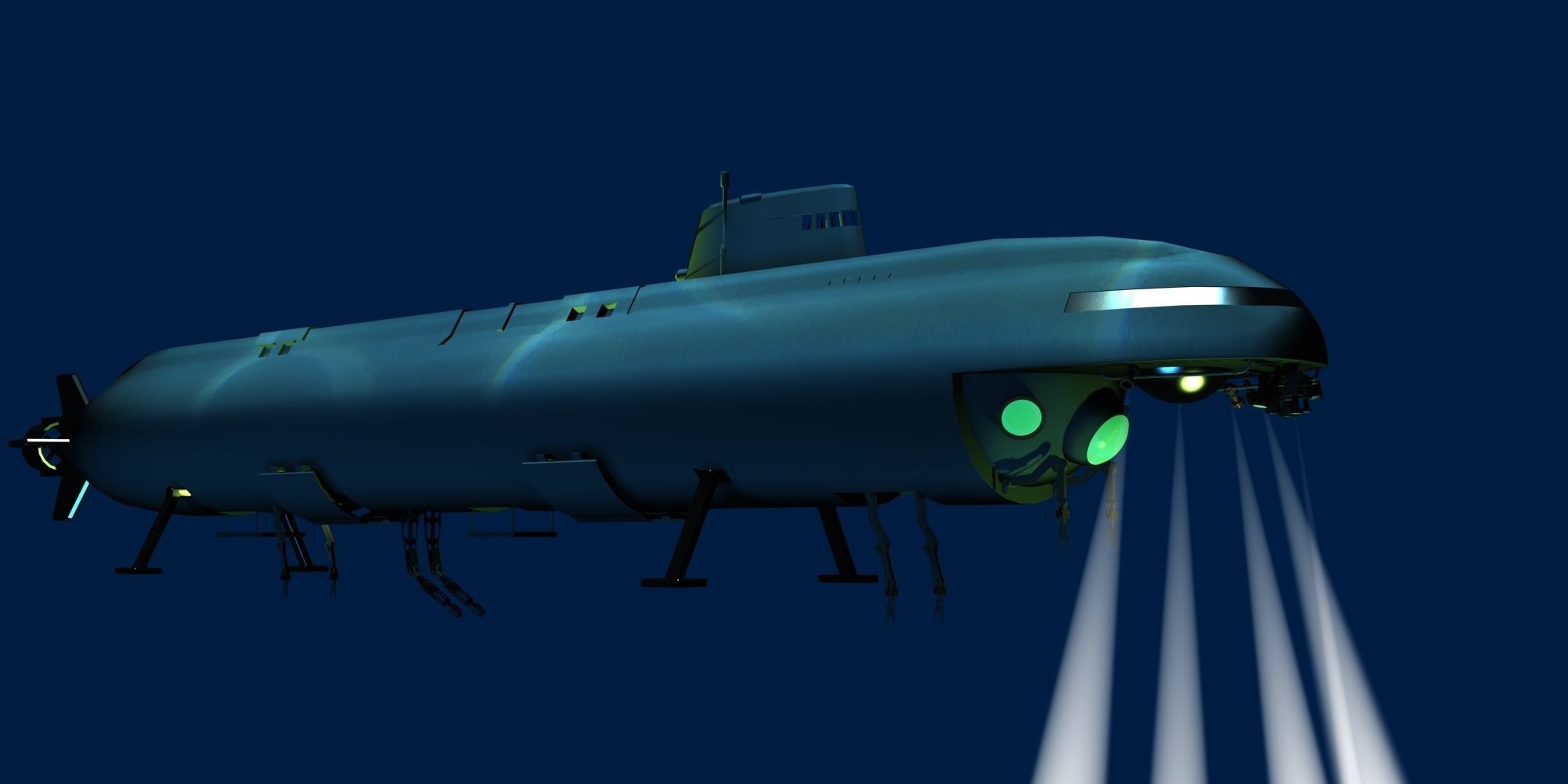LOSHARIK 3d model submarine floating in ocean 3D model_9