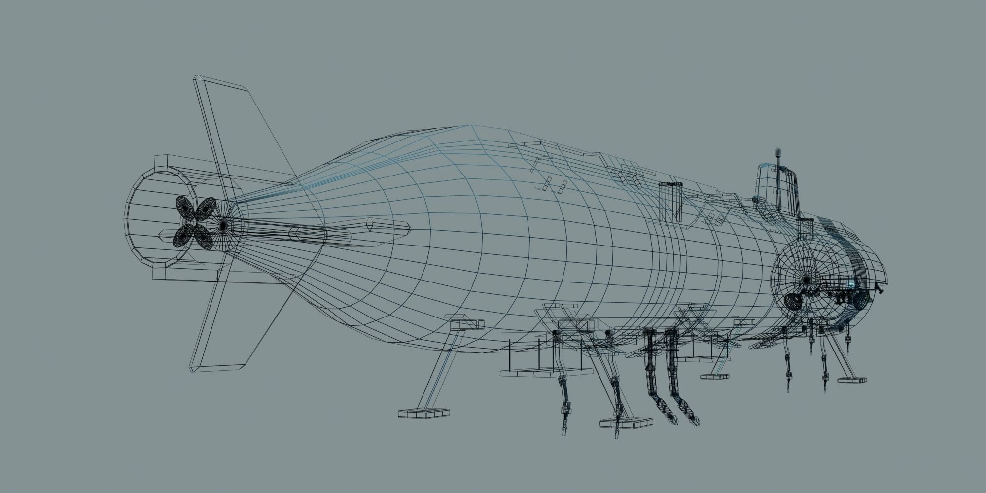 LOSHARIK 3d model submarine floating in ocean 3D model_13