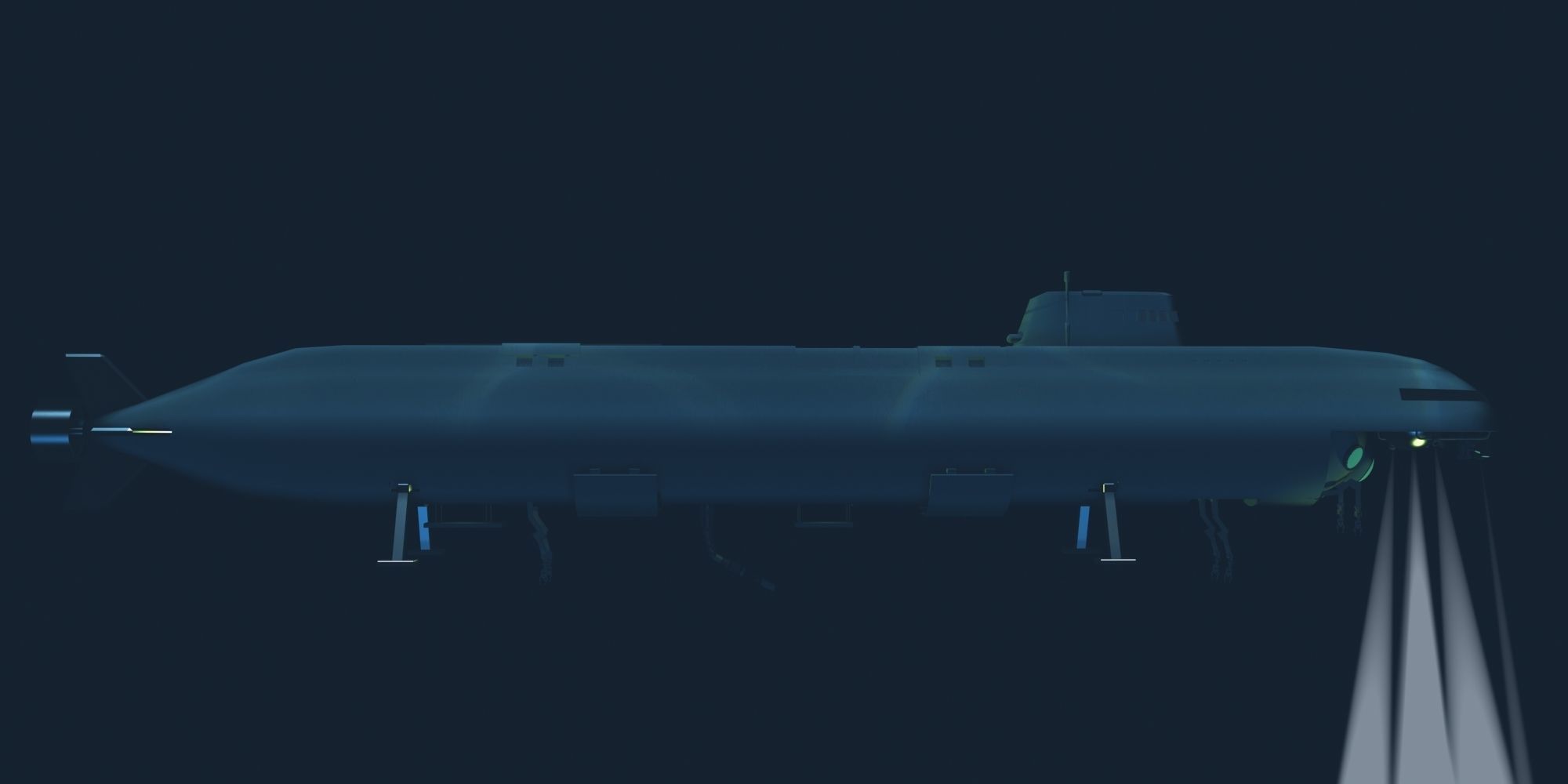 LOSHARIK 3d model submarine floating in ocean 3D model_8