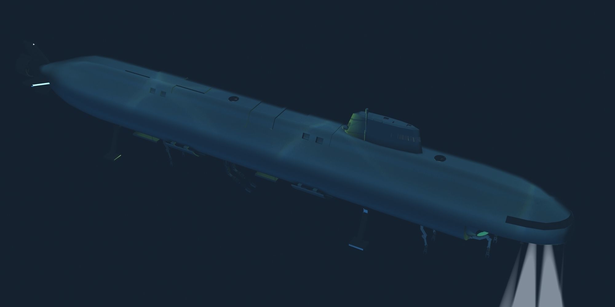 LOSHARIK 3d model submarine floating in ocean 3D model_5