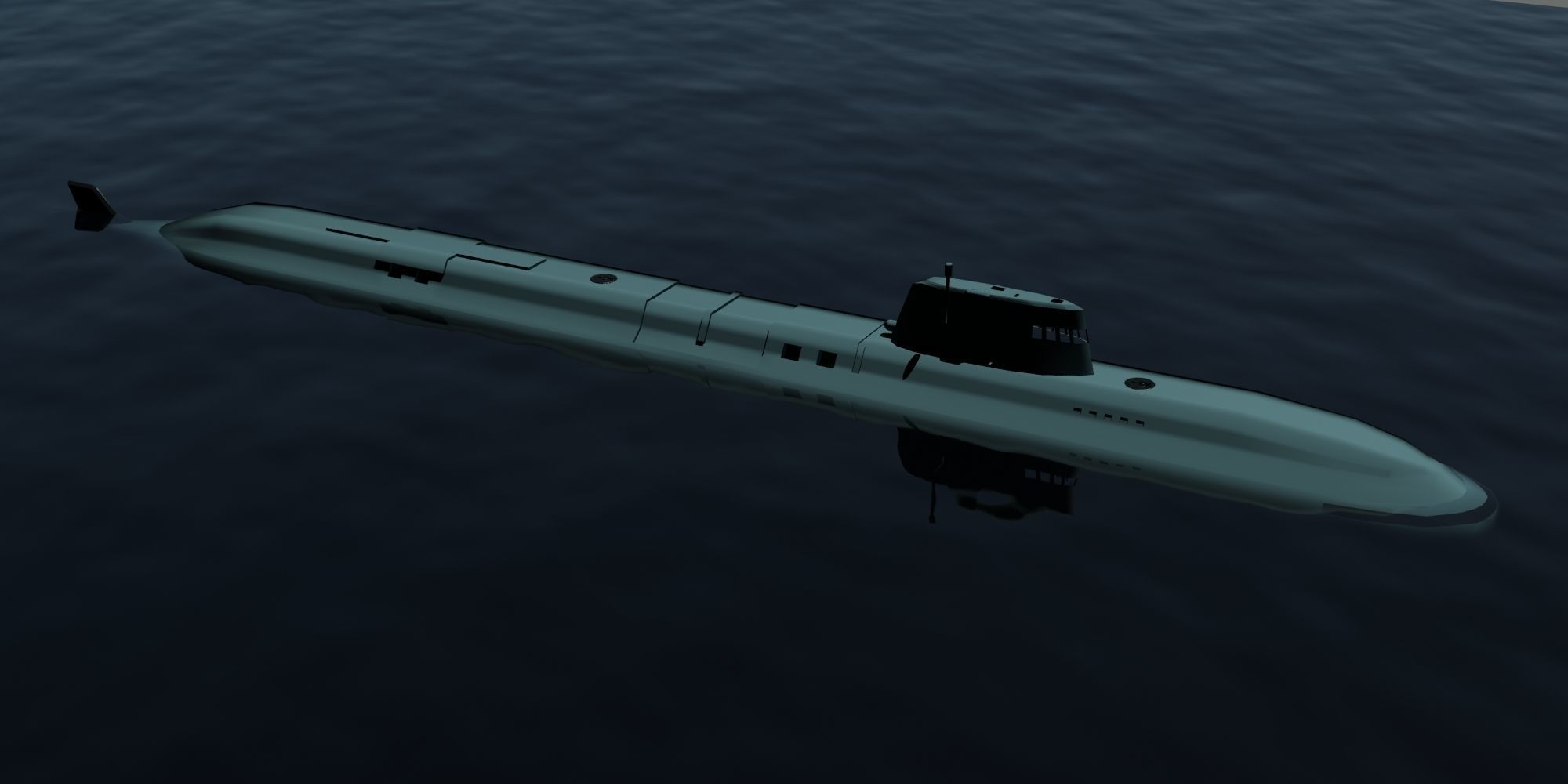 LOSHARIK 3d model submarine floating in ocean 3D model_14