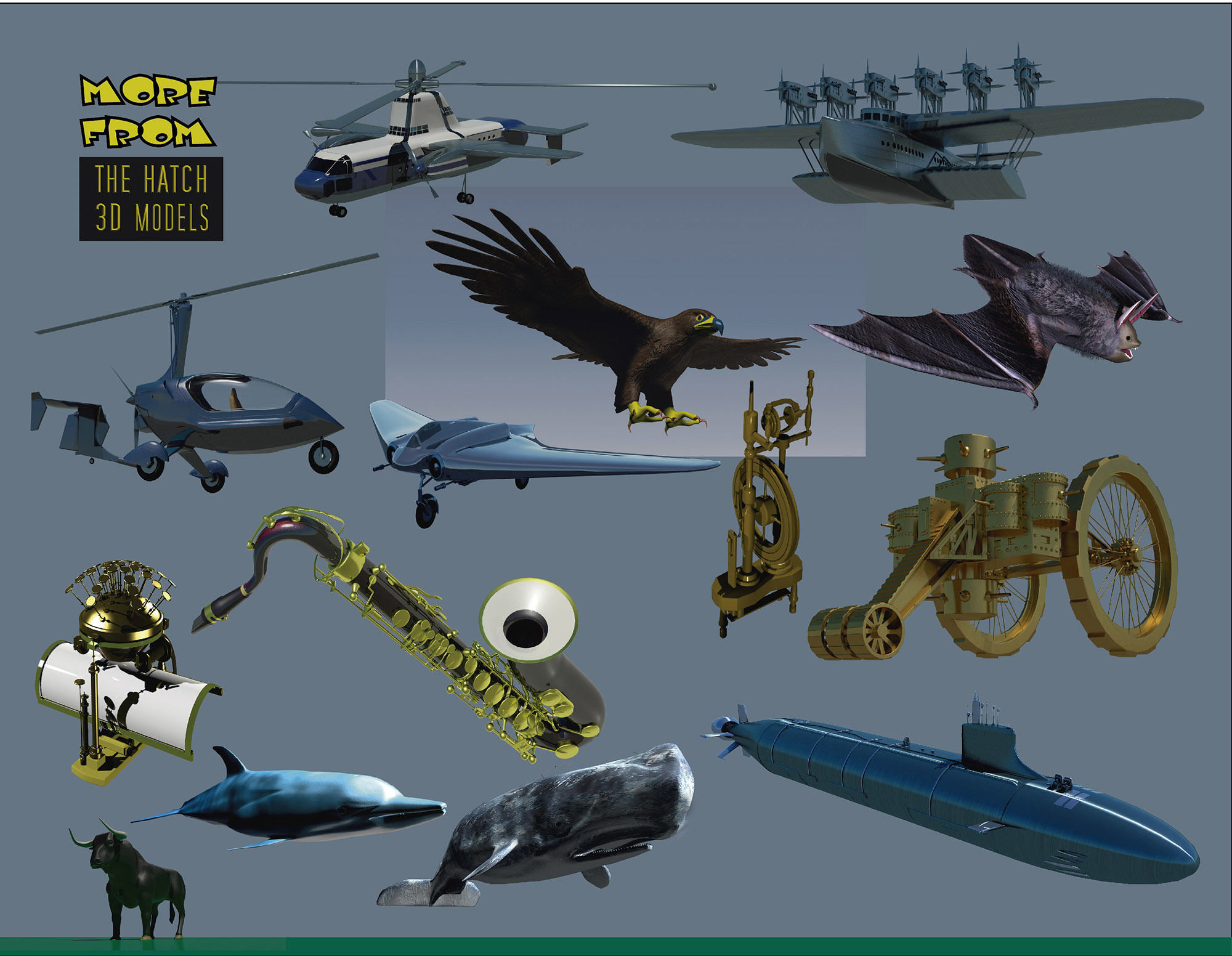 LOSHARIK 3d model submarine floating in ocean 3D model_17