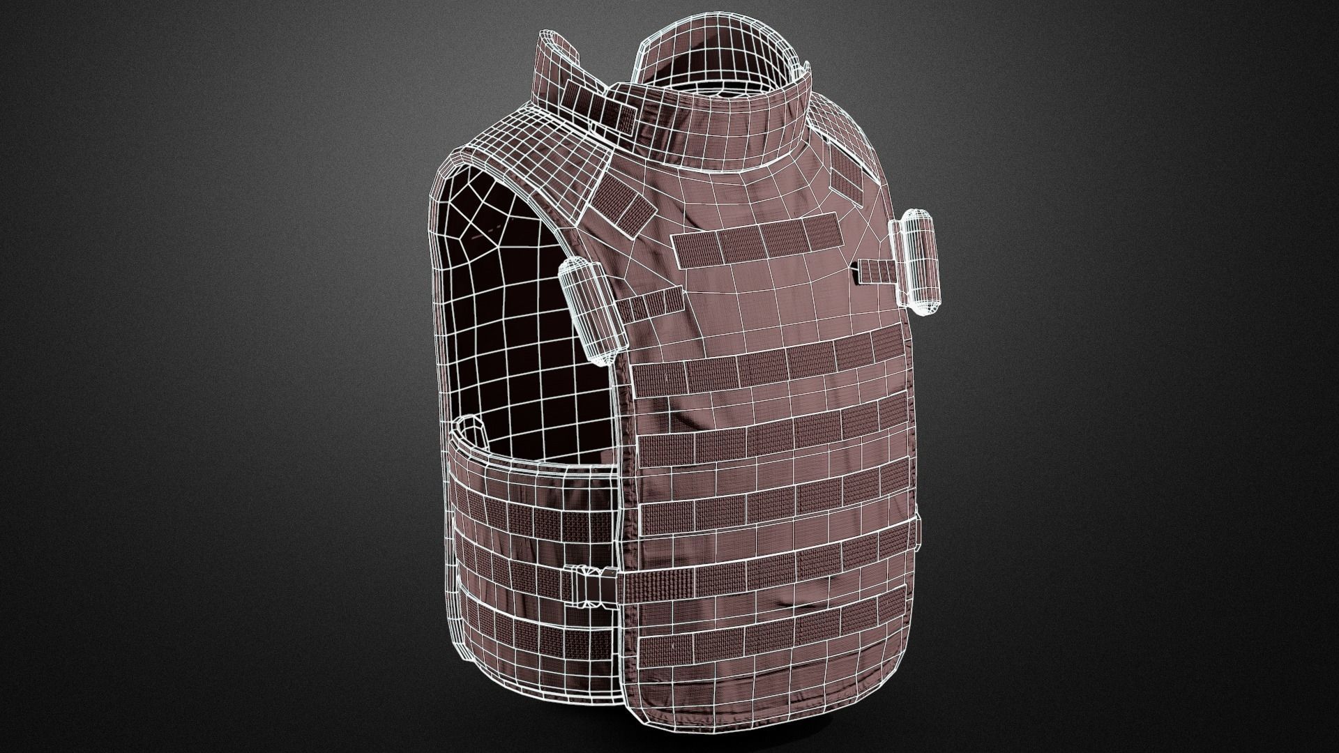 Army Vest 02 Low-poly 3D model_20
