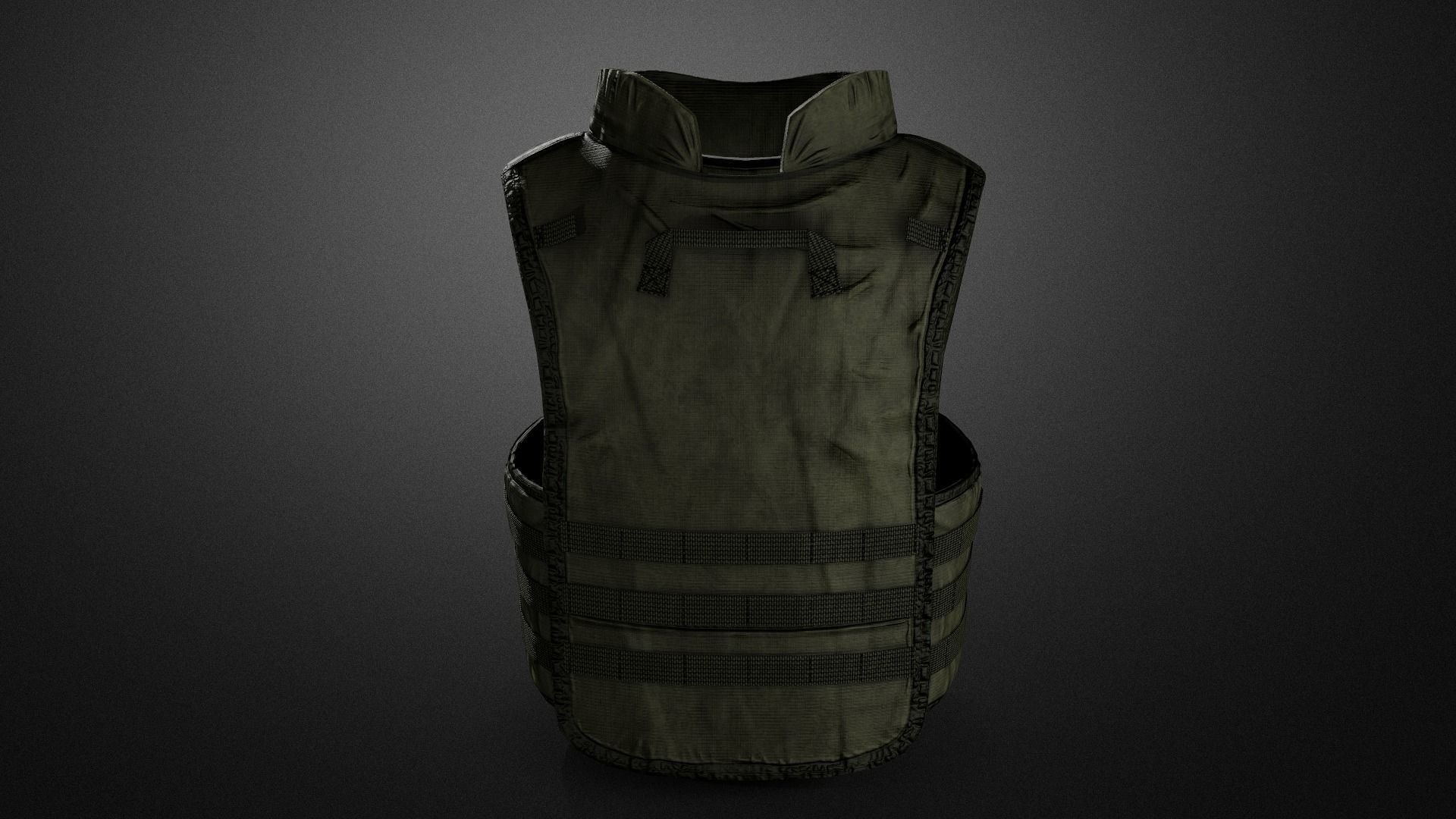 Army Vest 02 Low-poly 3D model_1