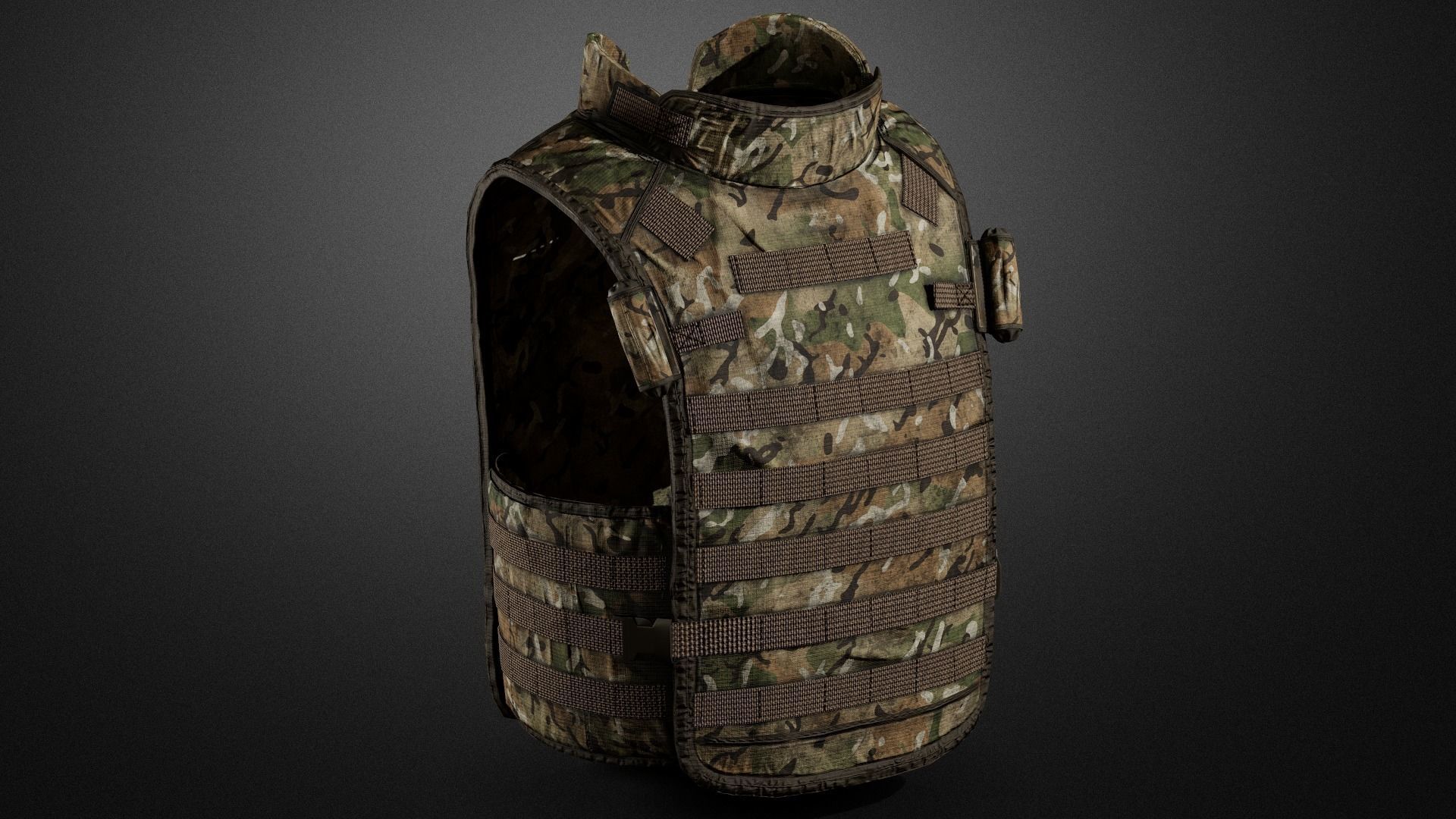 Army Vest 02 Low-poly 3D model_4