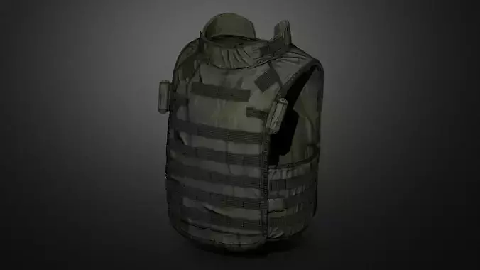 Army Vest 02 Low-poly 3D model