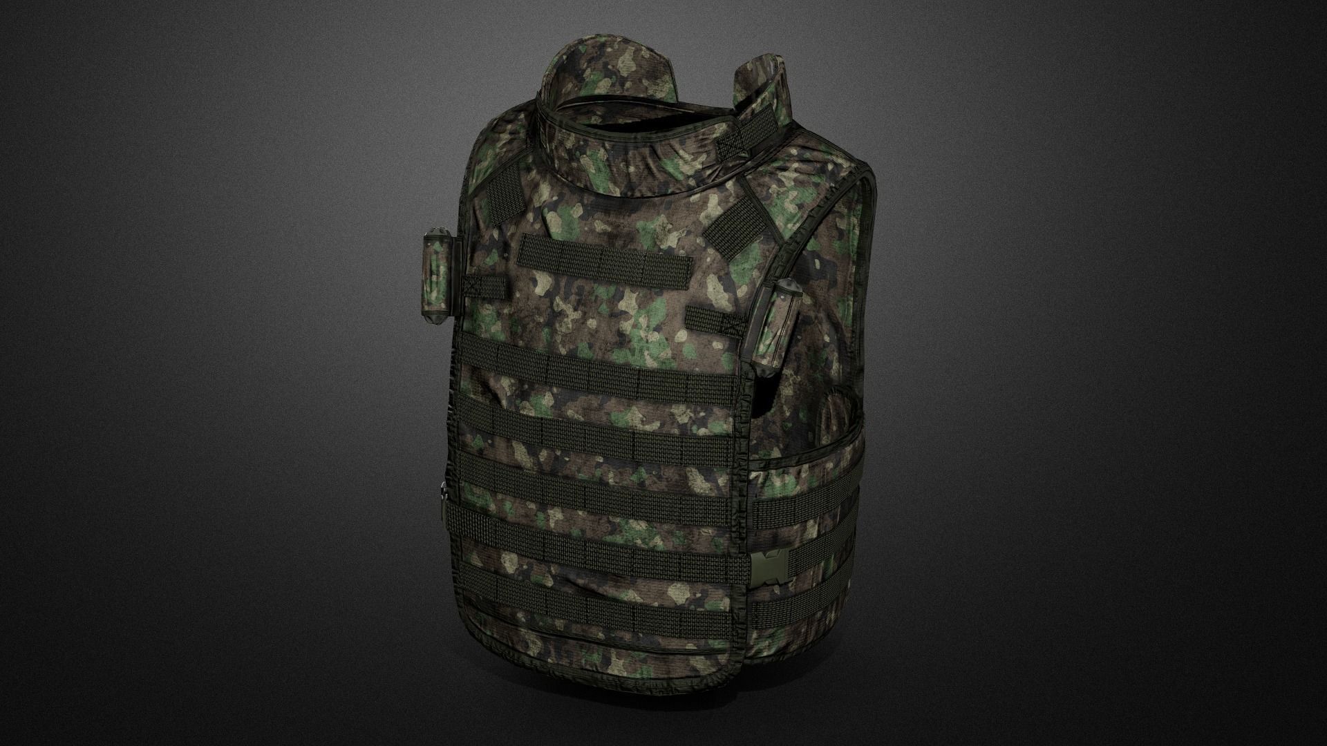 Army Vest 02 Low-poly 3D model_6