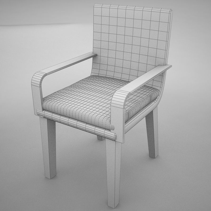 bar chair 2 Low-poly 3D model_6