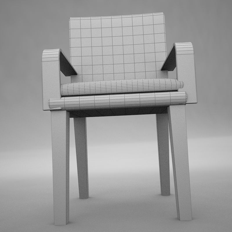 bar chair 2 Low-poly 3D model_10
