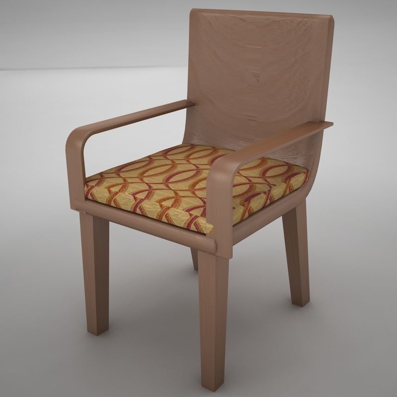 bar chair 2 Low-poly 3D model_2