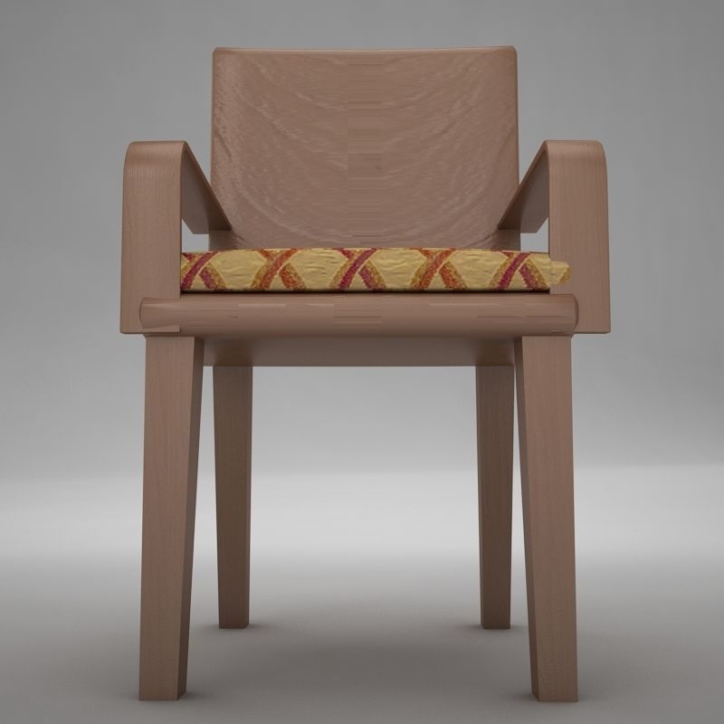 bar chair 2 Low-poly 3D model_4