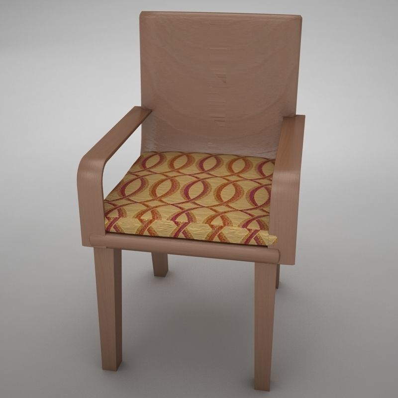 bar chair 2 Low-poly 3D model_1