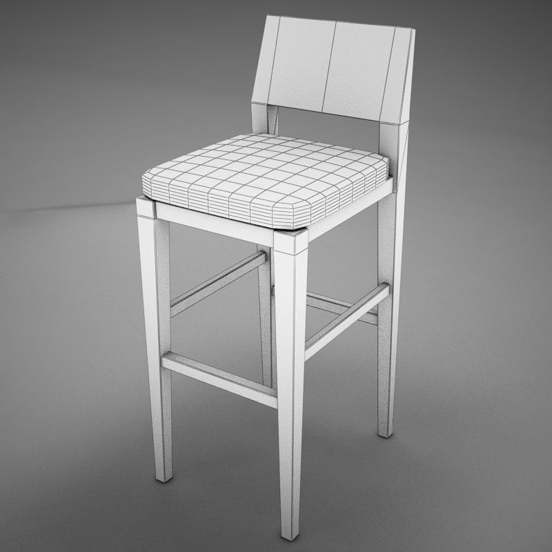 Bar Chair 3D model_8