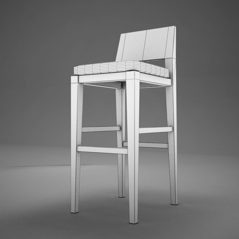 Bar Chair 3D model_7