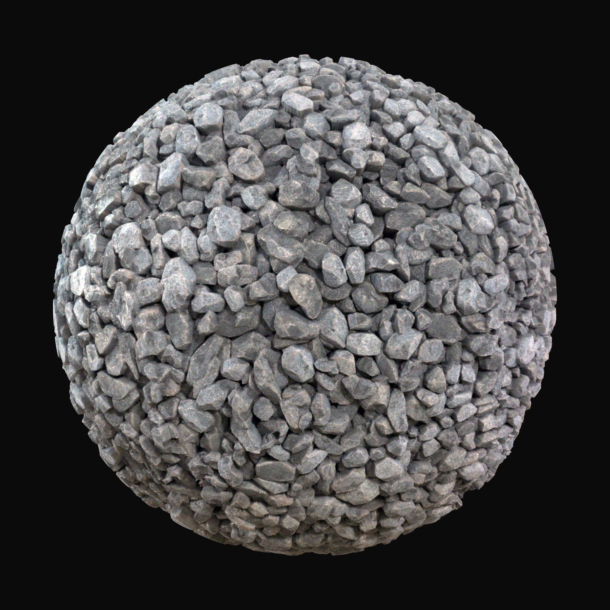 Railway railroad track with stones 3D model_4