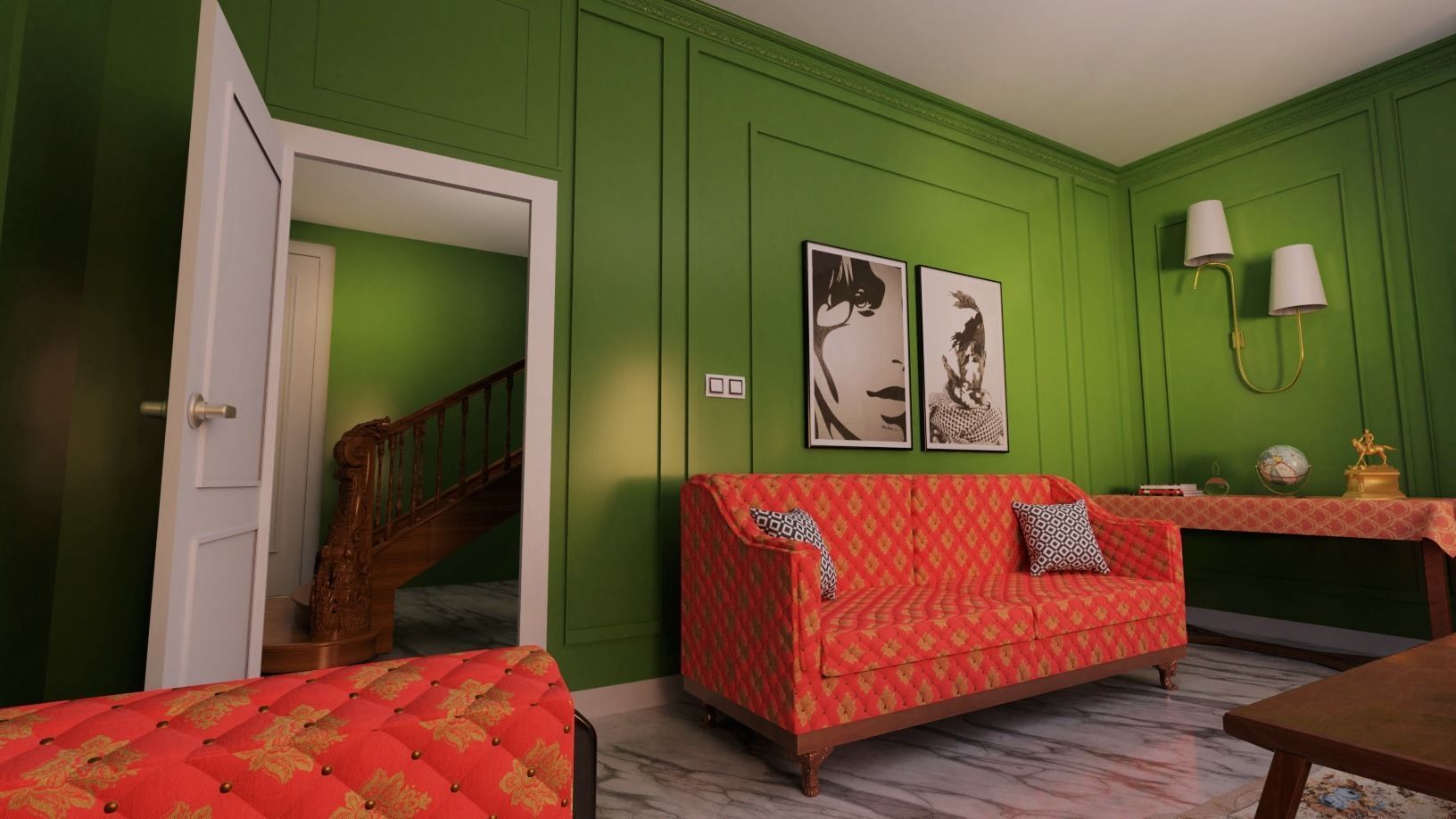 Living Room Interior scene 3D model_9