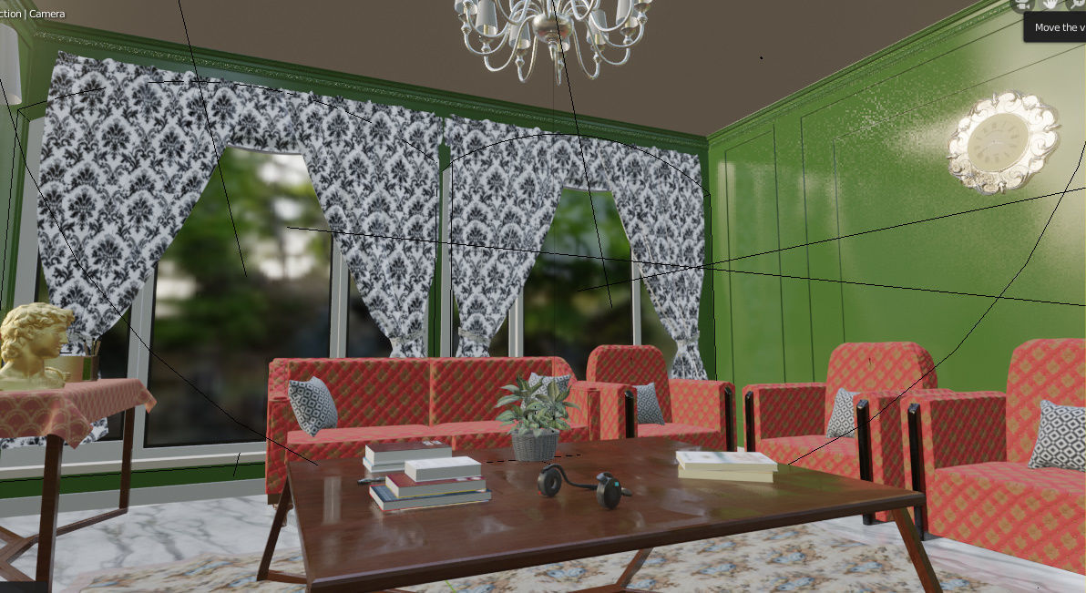 Living Room Interior scene 3D model_13