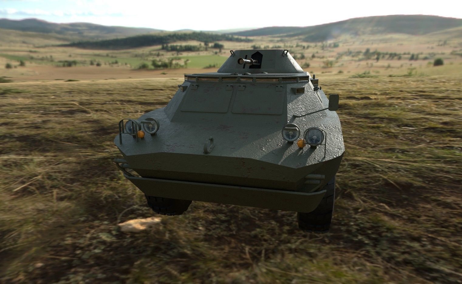 BRDM-2 armoured vehicle for world of tanks Low-poly 3D model_1