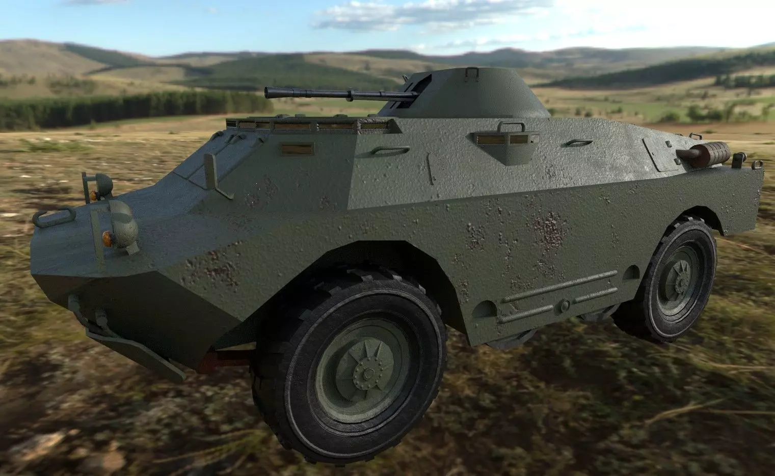 BRDM-2 armoured vehicle for world of tanks Low-poly 3D model_0