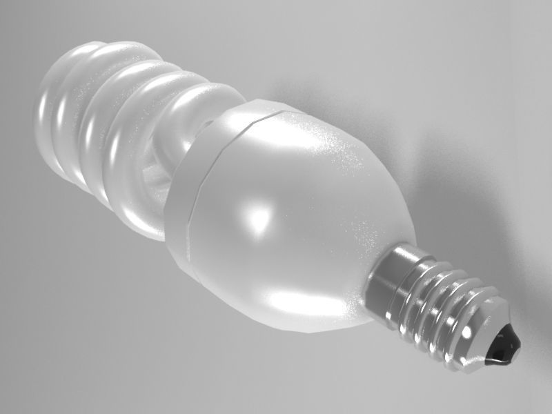 Fluorescent light bulb 3D model_1