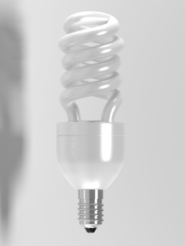 Fluorescent light bulb 3D model_2