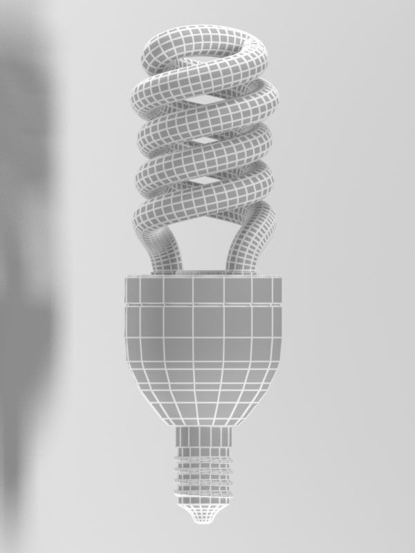 Fluorescent light bulb 3D model_8