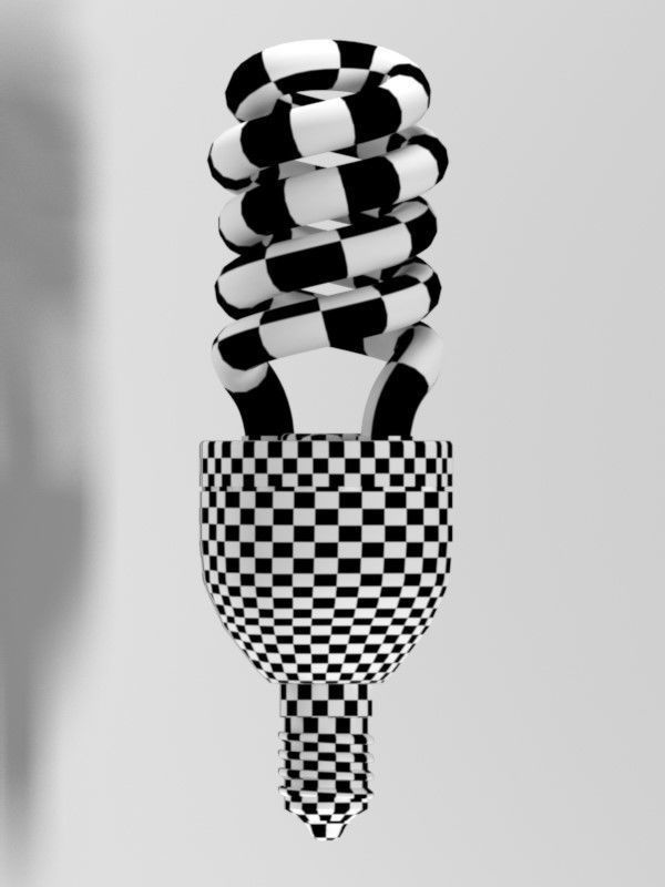 Fluorescent light bulb 3D model_4