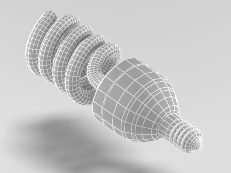 Fluorescent light bulb 3D model_10