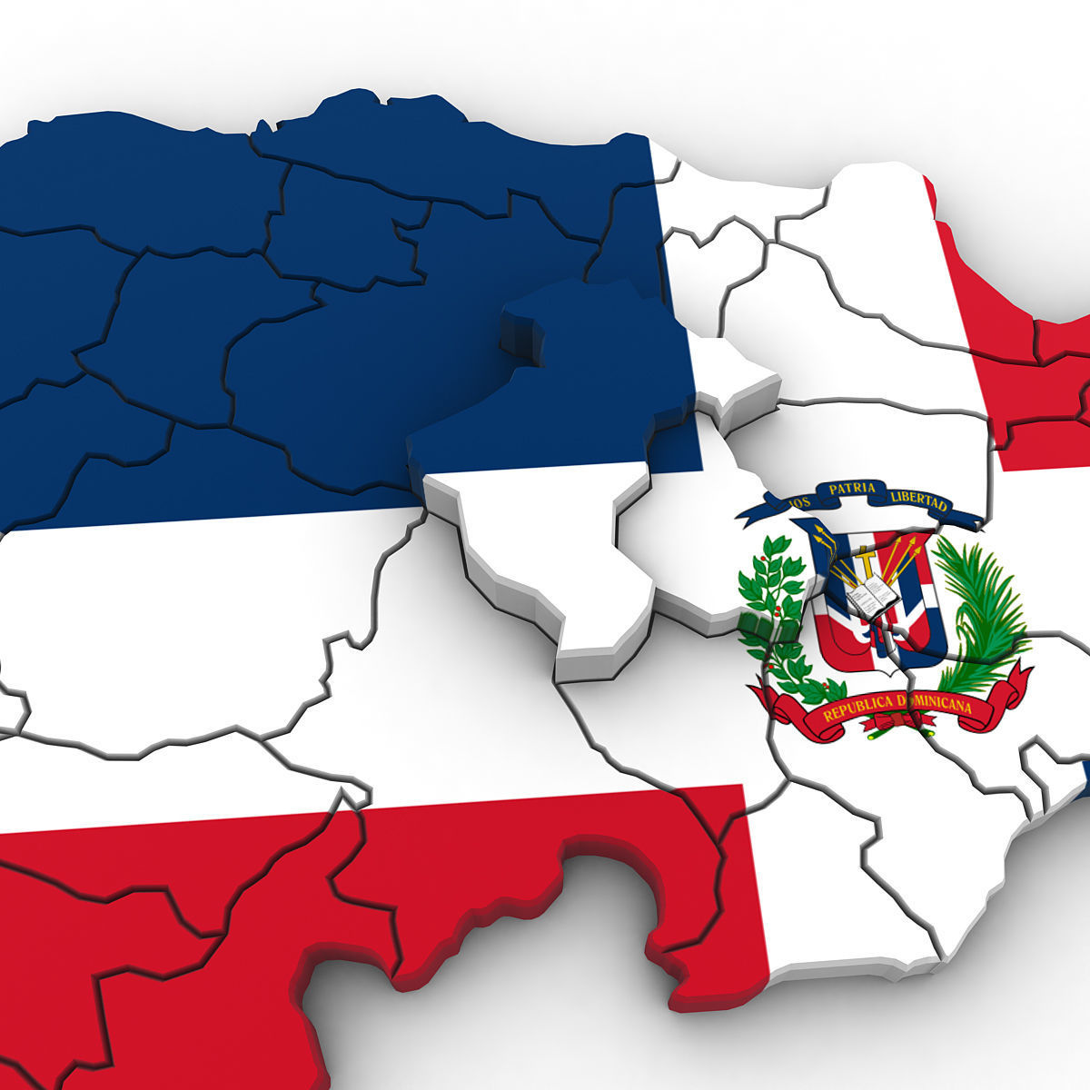 3d Political Map of the Dominican Republic 3D model_6