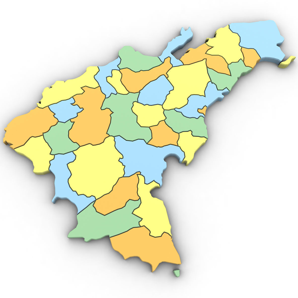 3d Political Map of the Dominican Republic 3D model_3