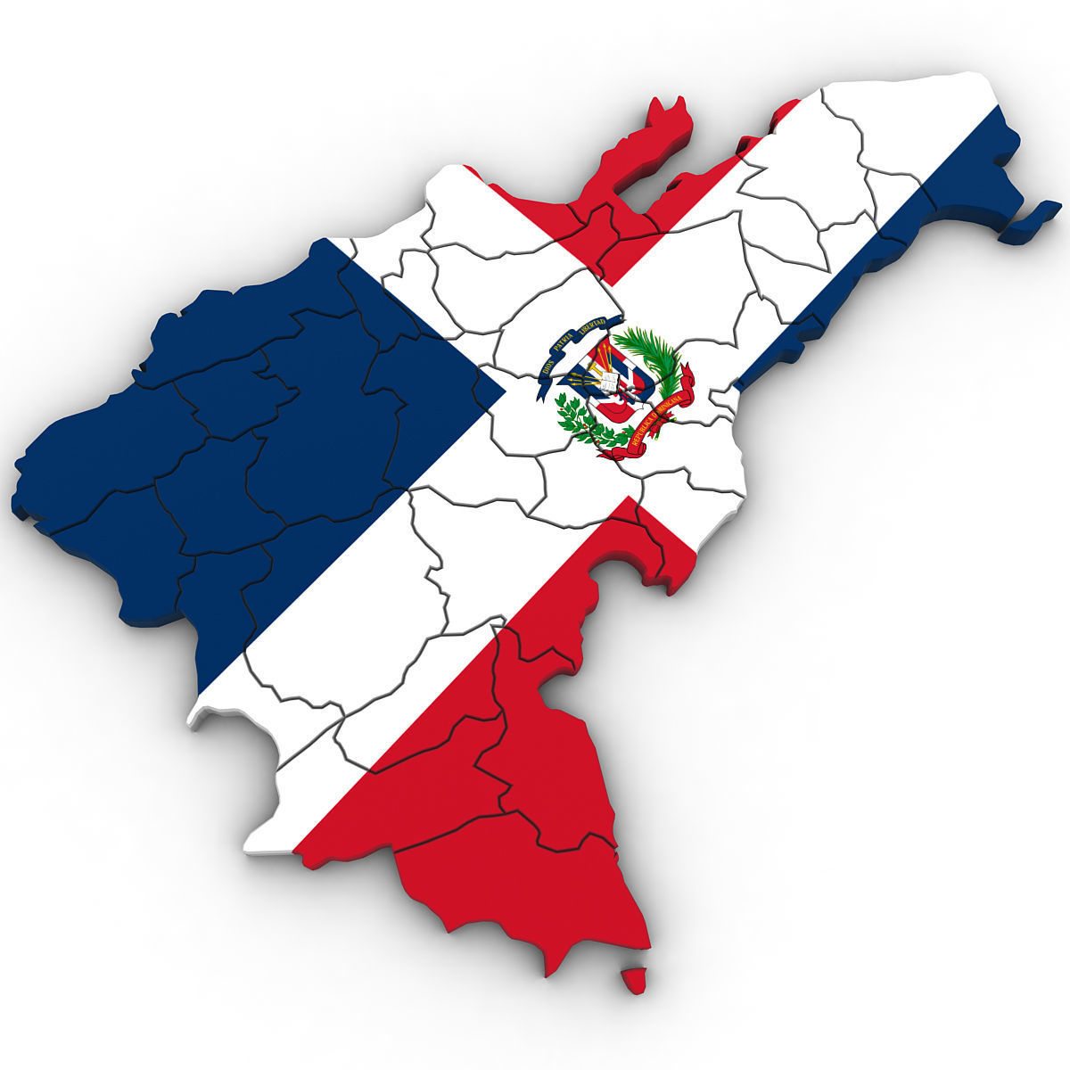 3d Political Map of the Dominican Republic 3D model_2