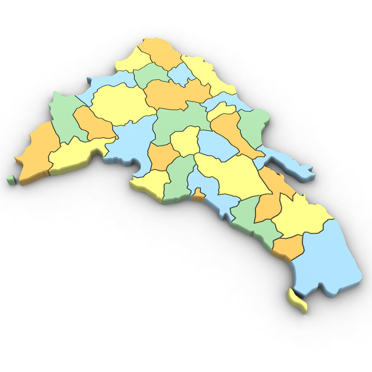 3d Political Map of the Dominican Republic 3D model_1