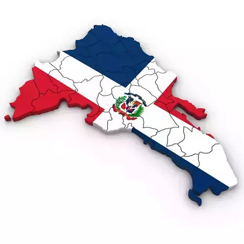 3d Political Map of the Dominican Republic