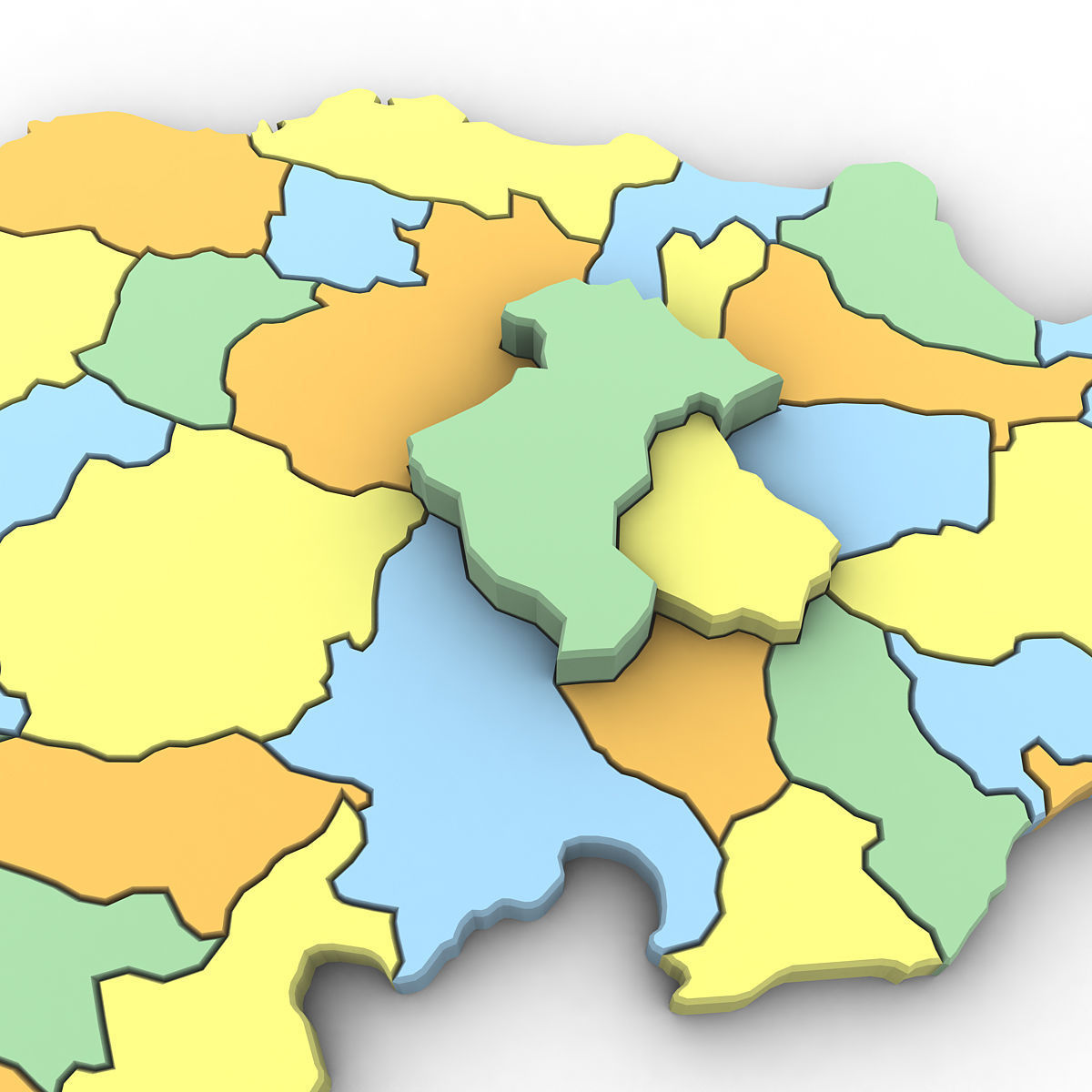 3d Political Map of the Dominican Republic 3D model_7