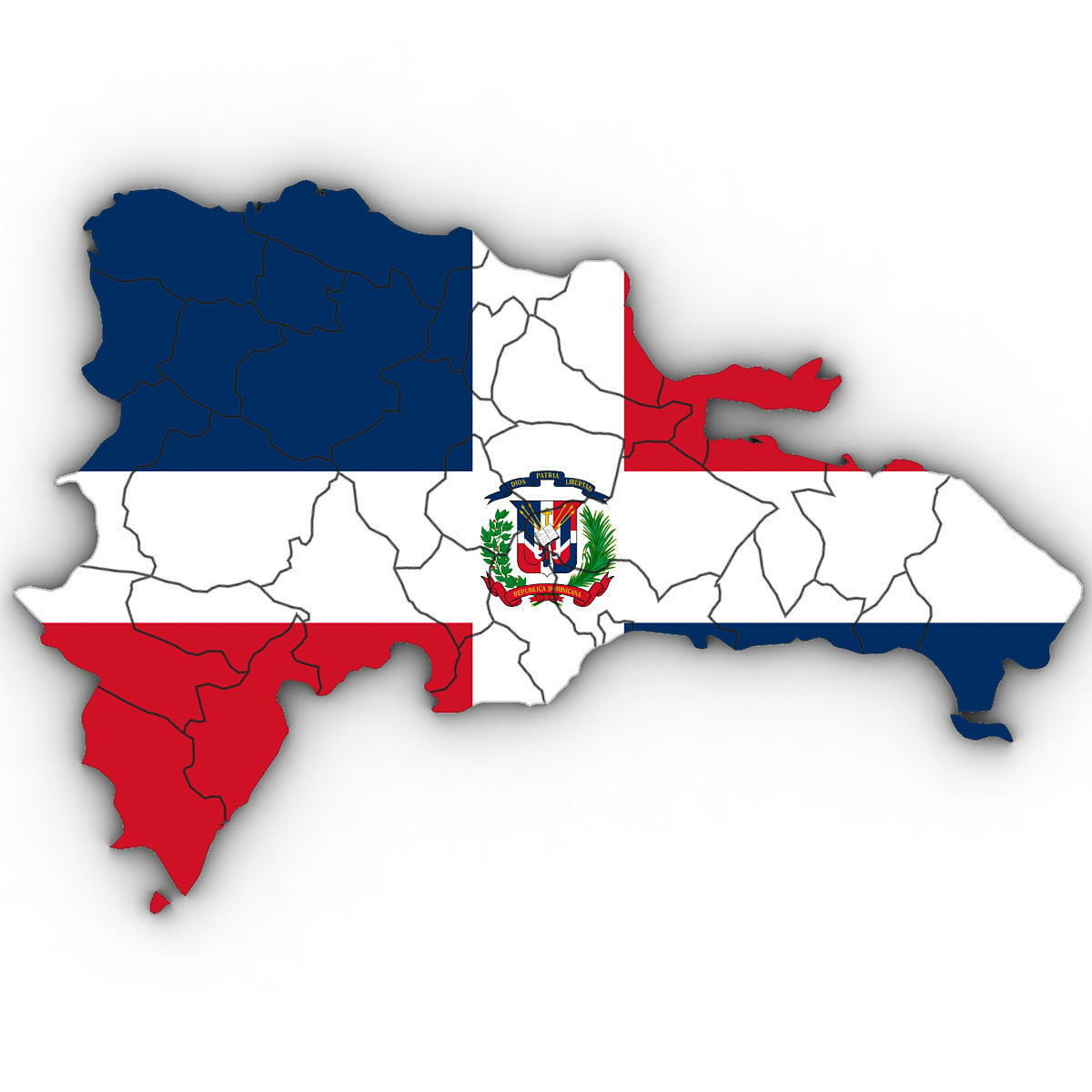 3d Political Map of the Dominican Republic 3D model_4