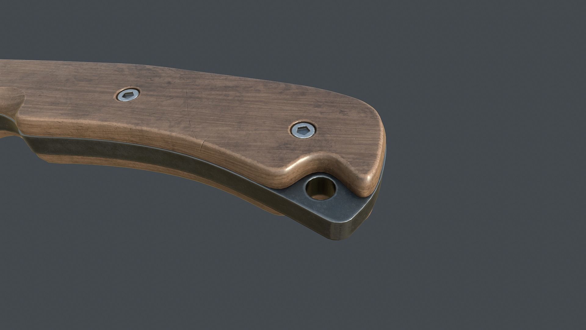 Hunting knife Low-poly 3D model_11