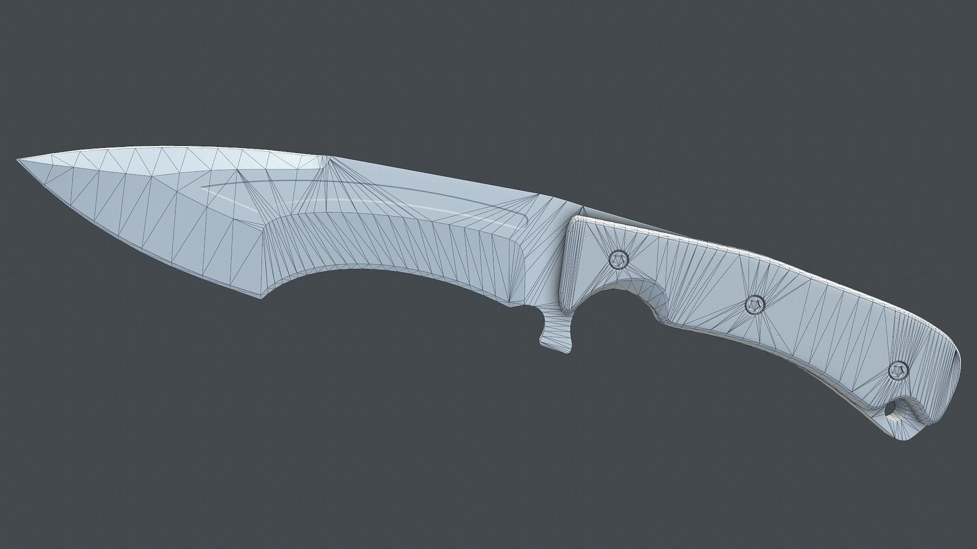 Hunting knife Low-poly 3D model_12