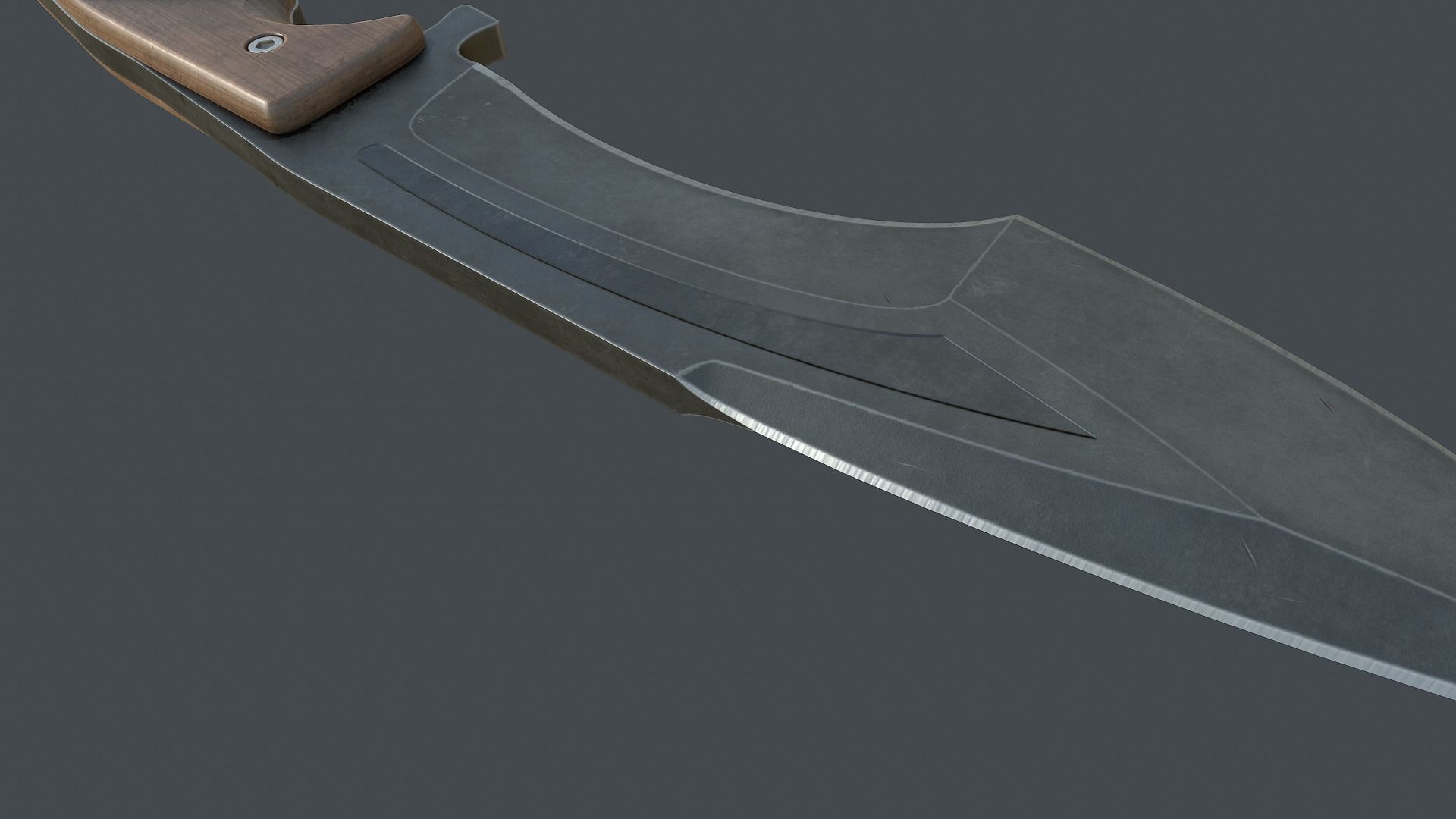 Hunting knife Low-poly 3D model_4